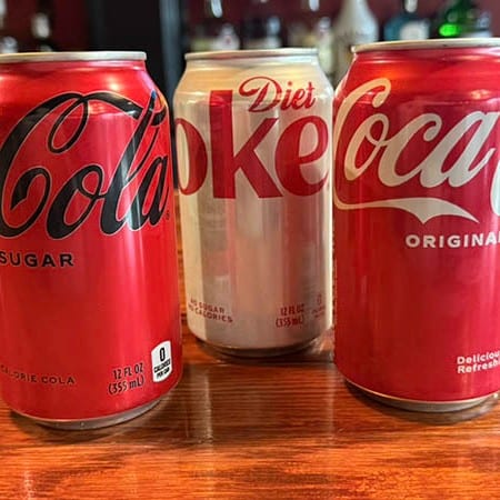 Coke, Diet Coke, or Sprite.